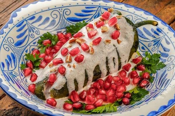 Chiles en Nogada sin capear